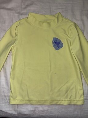 Carter’s Light Yellow Long-Sleeve Kids Rash Guard with Blue Frog Detail
